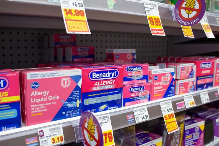 Benadryl products on store shelves